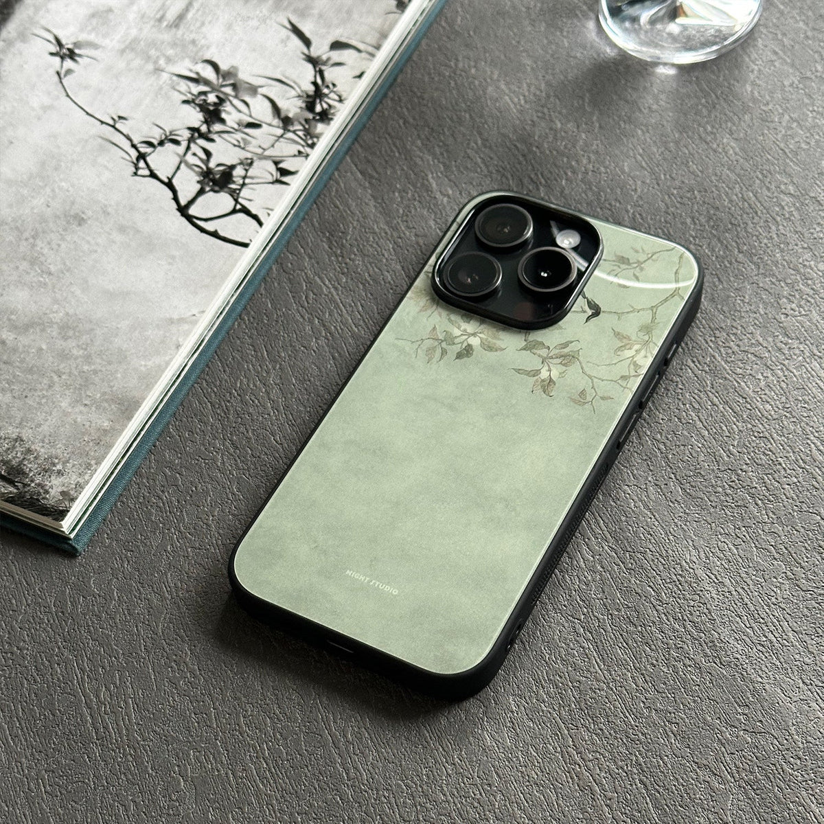 Magpie & Blossom Sage Green Phone Case - NS1292G