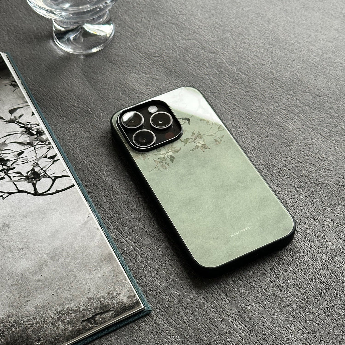 Magpie & Blossom Sage Green Phone Case - NS1292G