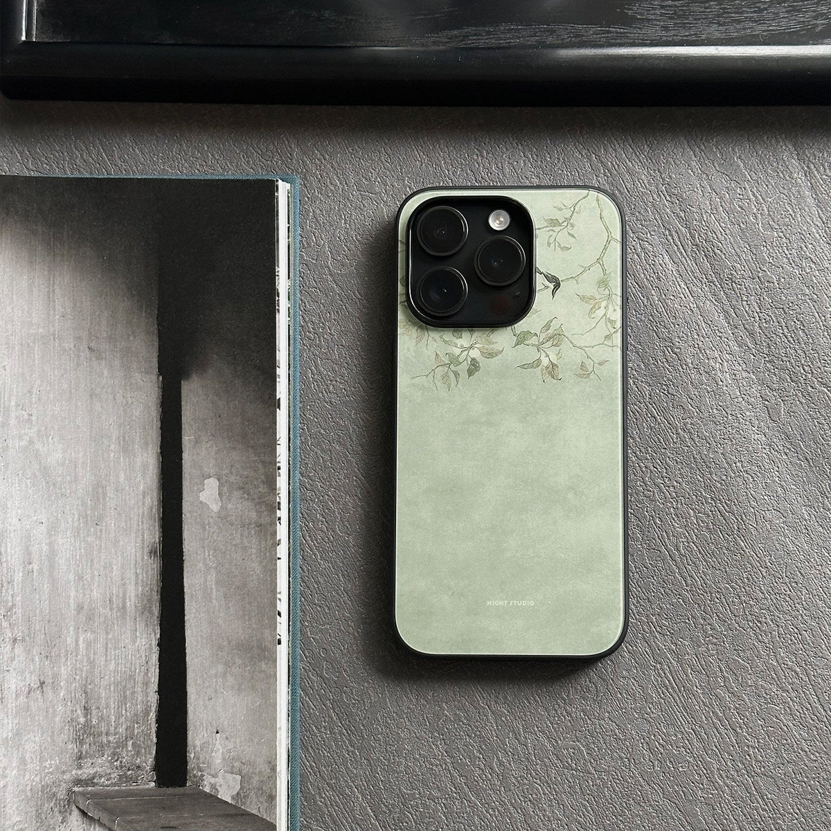 Magpie & Blossom Sage Green Phone Case - NS1292G