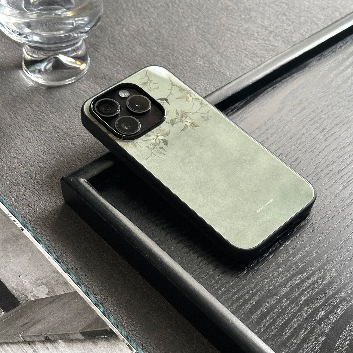 Magpie & Blossom Sage Green Phone Case - NS1292G